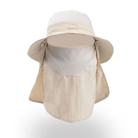 Sunscreen Fisherman Hat Fishing Breathable Sun Hat Female Face Cover Hat (Option: Beige-One size)