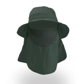 Sunscreen Fisherman Hat Fishing Breathable Sun Hat Female Face Cover Hat (Option: Army Green-One size)