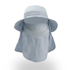 Sunscreen Fisherman Hat Fishing Breathable Sun Hat Female Face Cover Hat (Option: Light Grey-One size)