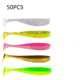 Luya T Tail Soft Bait Sea Fishing Freshwater Lead Head Hook Mandarin Fish Bass Dummy Bait (Option: Color mixing-5cm)