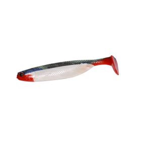 Colorful Worm Soft Bait T Tail Fish (Option: Blue white red head red tail-3pieces per bag)