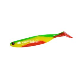 Colorful Worm Soft Bait T Tail Fish (Option: Yellow green and red tail-3pieces per bag)