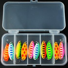 Small Five Grid 3g Colorful Spoon Shaped Horse Mouth Sequins Set Fish Bait (Option: Dsincere)